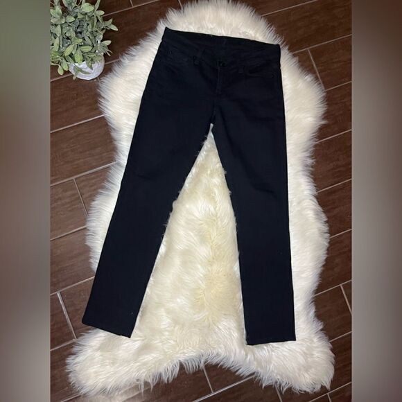 7 of all mankind H/R Roxanna black Slim Fit Jean sz 26 - Picture 2 of 10